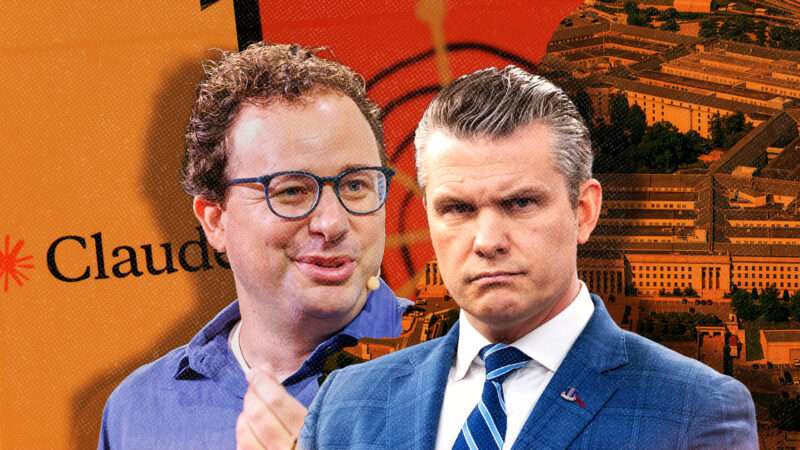 An illustration of Dario Amodei and Pete Hegseth | Illustration: Algi Febri Sugita/ZUMAPRESS/Jen Golbeck/SOPA Images/Sipa USA/BONNIE CASH/UPI/Newscom/Tech Crunch/Wikimedia Commons
