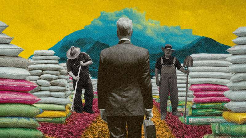 Illustration of a man in a suit, facing piles of fertilizer | Illustration: Midjourney/Yobro10/Dreamstime