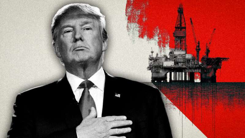 President Donald Trump and an offshore oil rig | Illustration: Midjourney/Joe Sohm/Dreamstime