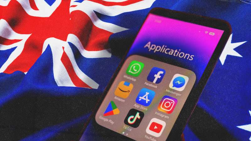 Smart phone with tech apps on it, with the Australian flag in the background | Jonathan Raa/ZUMAPRESS/Newscom/Envato