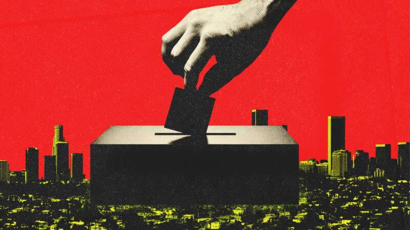 A hand is seen casting a vote amid a sea of coins and against a red backdrop | Illustration: Midjourney