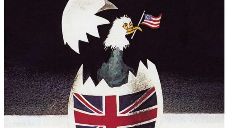 An illustration of a bald eagle with an American flag hatching from an egg | Photo: Promotional material for 1776; mtishows.com