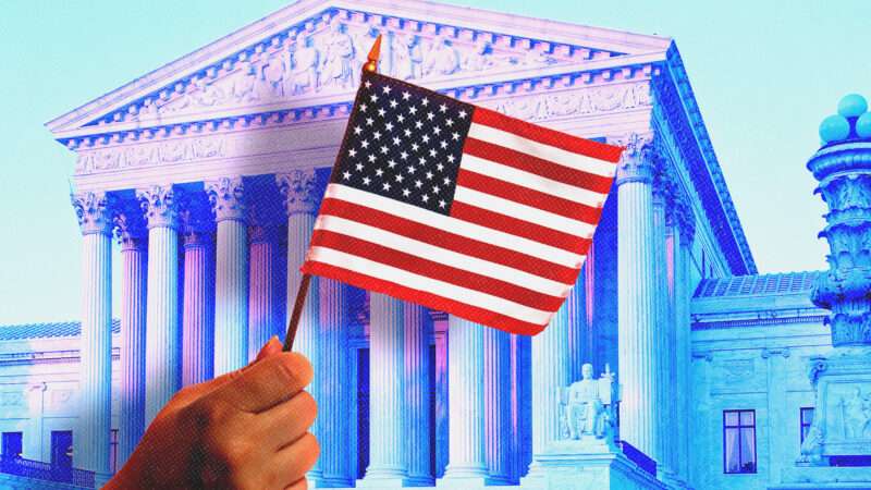A person holding an American flag and the U.S. Supreme Court building | Illustration: Olivier Le Queinec/Dreamstime/Ken Cole/Dreamstime