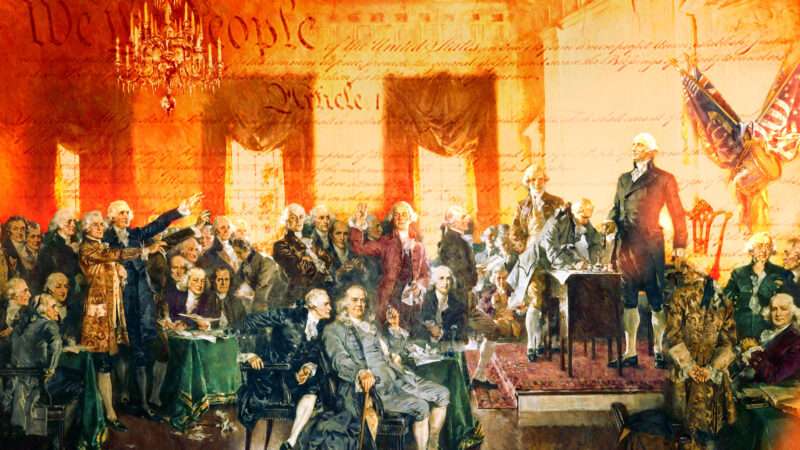 Founding fathers against old fashioned text | Adani Samat/Wikimedia Commons