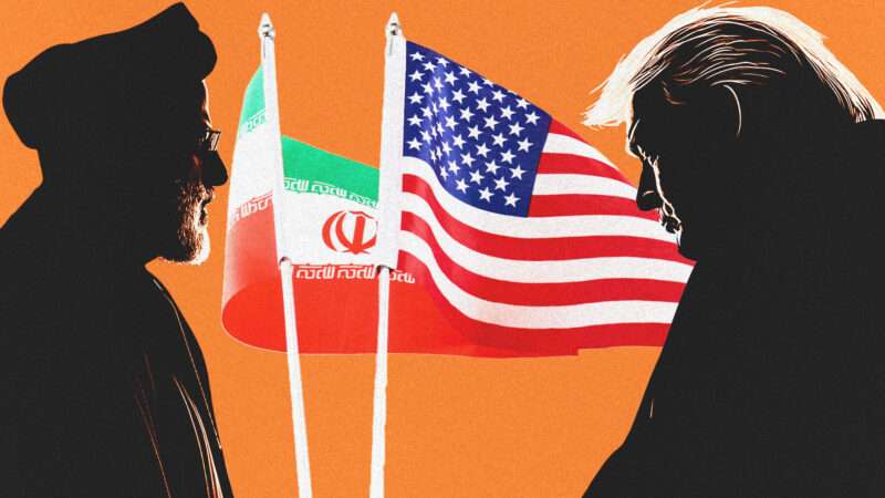 An illustration of Mojtaba Khamenei and Donald Trump silhouettes alongside Iranian and U.S. flags | Adani Samat/Midjourney/Envato