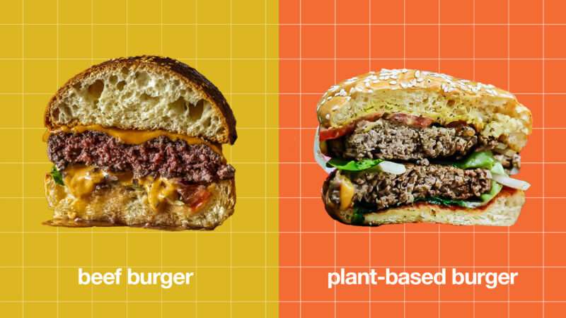Beef burger vs. plant-based burger | Alex9500/Envato/The Better Meat Co