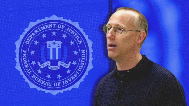 Scott Adams, with the FBI logo in the background | Illustration: DAN ROSENSTRAUCH/TNS/Newscom/Rokas Tenys/Dreamstime