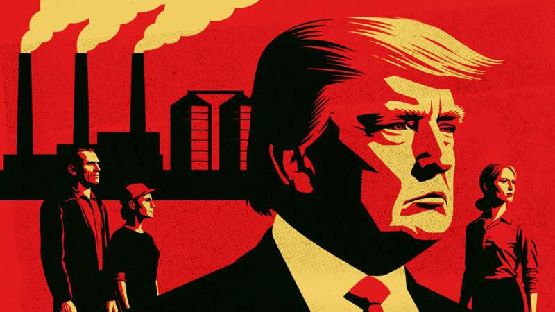 An illustration of Trump in front of a factory | Adani Samat/Midjourney