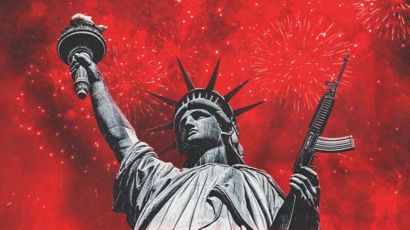 Statue of Liberty with a red background | Illustration: Midjourney/howtogoto/Envato