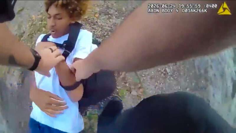 Police body camera footage of a teenager being violently grabbed by the officer. | Photo: Melbourne Police Department