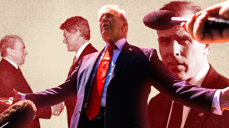 An illustration with Donald Trump at center between Marc Rich and Bill Clinton on one side and Hunter Biden on the other side | Photo: Adani Samat/Sipa USA/JT Vintage/ZUMAPRESS/Newscom/Jim LoScalzo - Pool via CNP