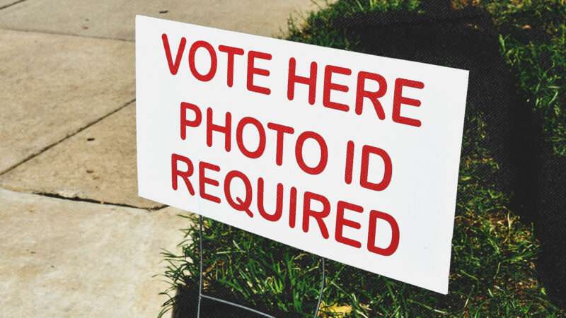 A sign at a polling place saying,