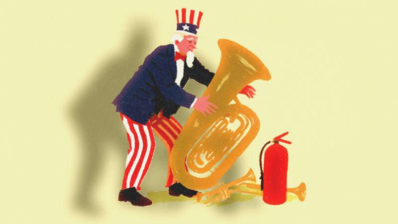 An illustration of Uncle Sam and a tuba | Illustration: Midjourney