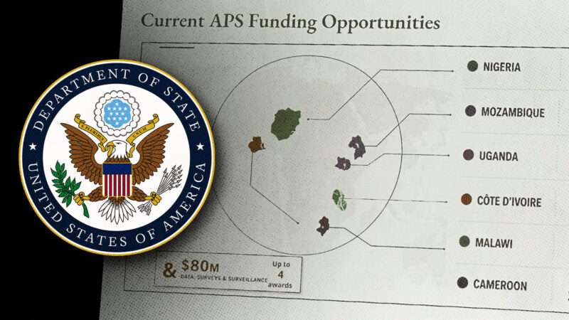 A map of Africa with the countries mislabeled, along with the logo of the U.S. State Department. | Emily Bass/Substack