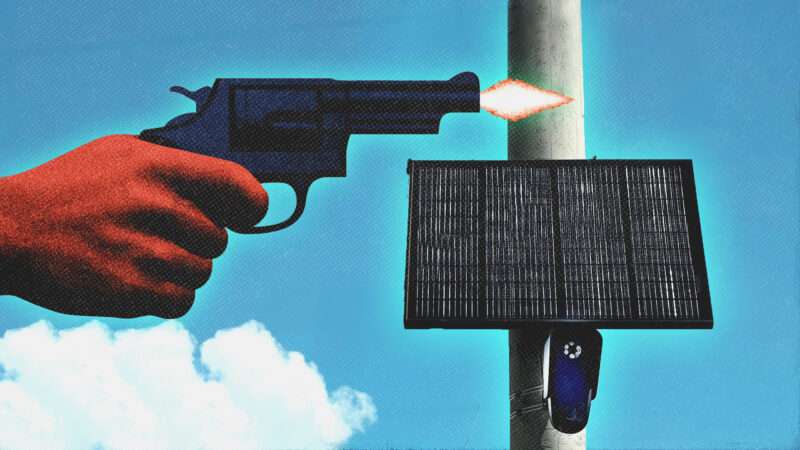 A person fires a gun near an acoustic gunshot detector. | Illustration: Midjourney Photo: Paul Weaver/Sipa USA/Newscom