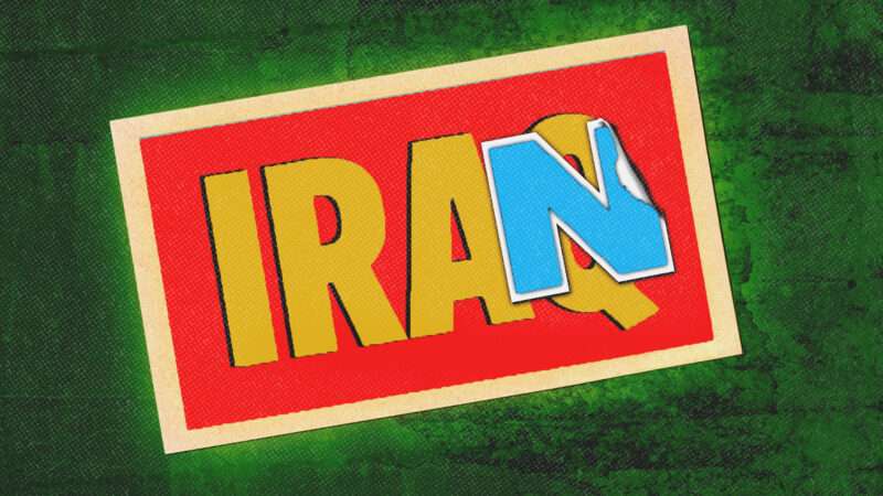 An illustration of a sign that says Iraq but an N is pasted over the Q so it reads as Iran | Illustration: Thomas Biegalski/Dreamstime/Midjourney