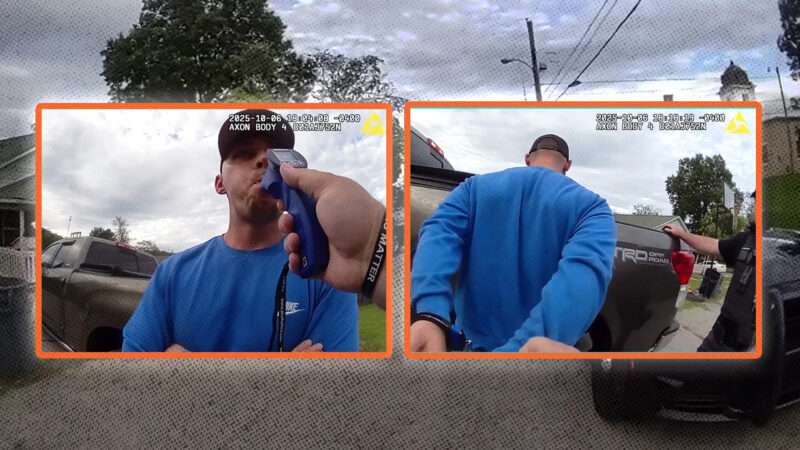 Body camera footage of police administering a breathalyzer test to Nathaniel Stephens and then arresting him. | Grayson Police Department