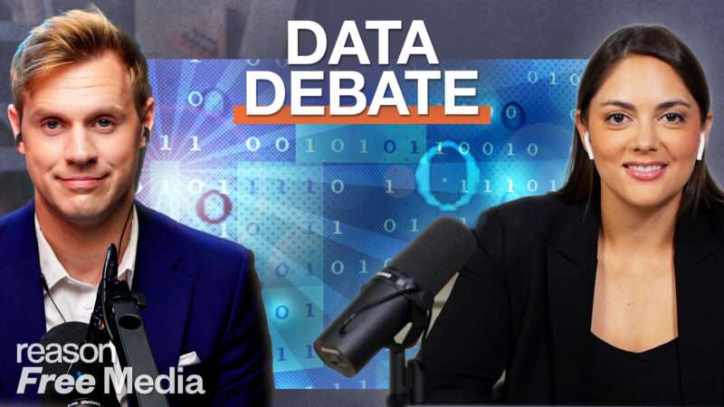 Robby Soave and Amber Duke debate data centers | Illustration: Fatima Ruiz