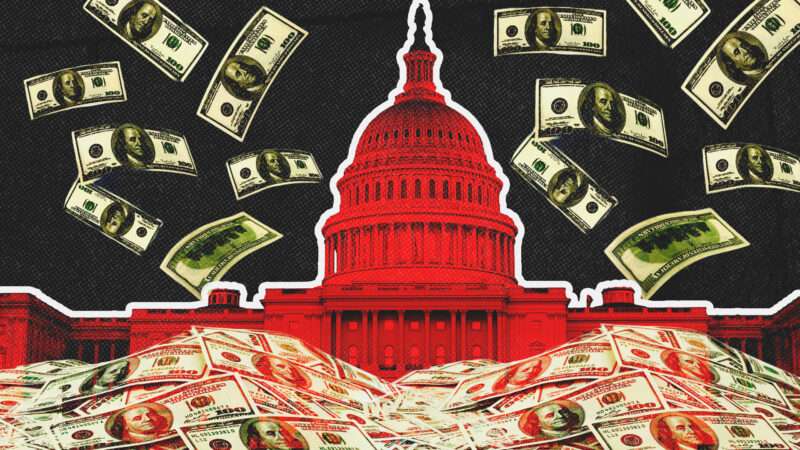 U.S. Capitol in red as money falls around it | Illustration: Nikolai Sorokin/Songquan Deng/Dreamstime
