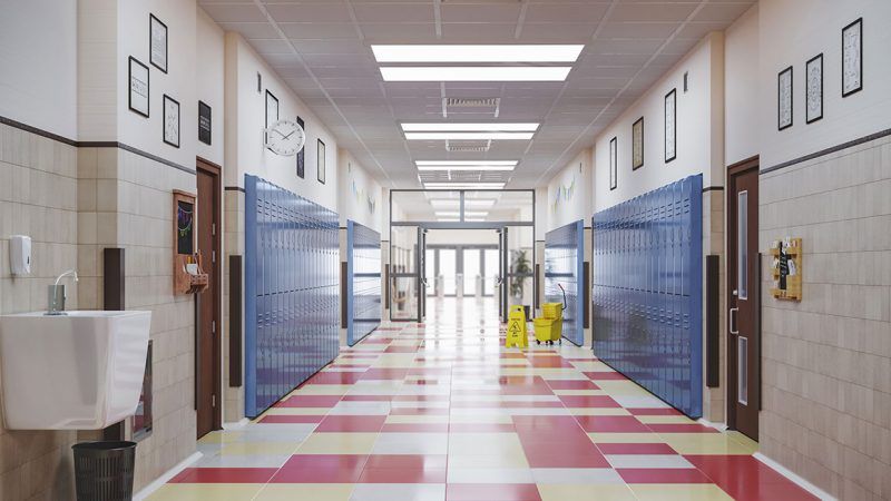 An empty school hallway | urfinguss/iStock