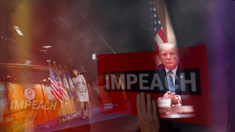 Impeachment | Pelosi: Bill Clark/CQ Roll Call/Newscom; impeach signs: Bill Clark/CQ Roll Call/Newscom; Trump: Sarah Silbiger/picture alliance / Consolidated/Newscom