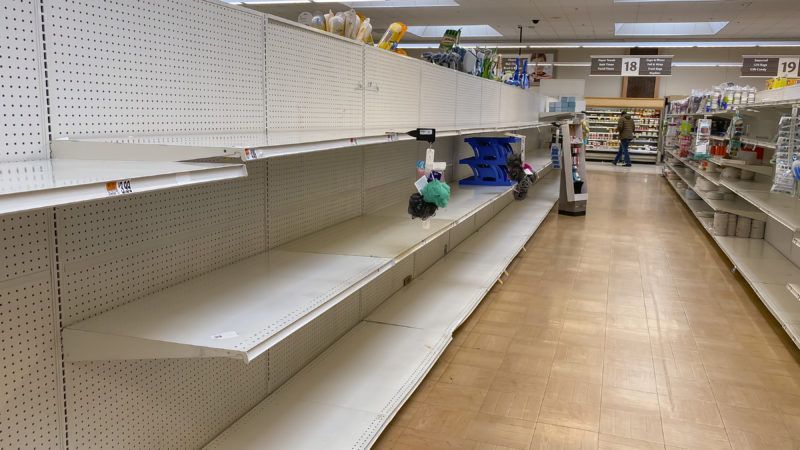 empty grocery store shelves | Rick Friedman/Polaris/NewscomRick Friedman/Polaris/NewscomRick Friedman/Polaris/Newscom