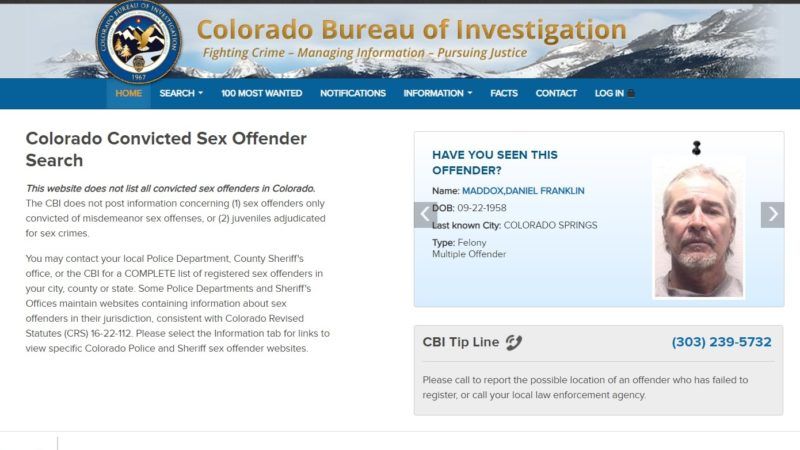 CO-sex-offender-registry | CBI