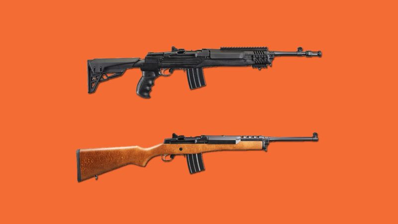 Two functionally similar rifles, only one of which counts as an "assault weapon" | Illustration: Lex Villena