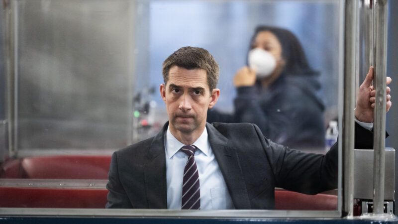 Sen. Tom Cotton (R-Ark.) at the Capitol on May 24. 2022