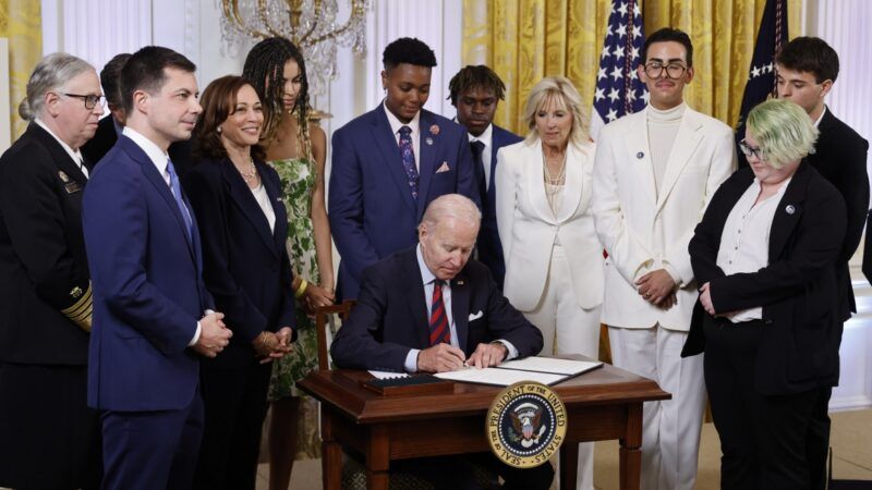 President Joe Biden signing an executive order.