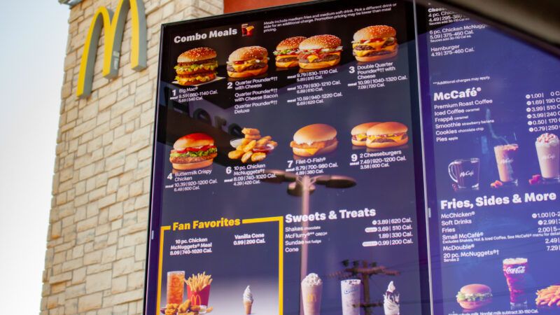 McDonald's drive-thru menu