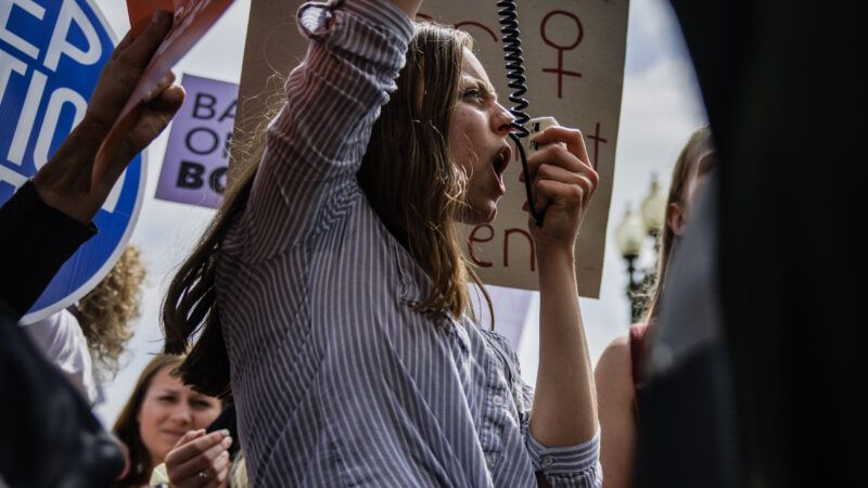 Pro-choice protesters in Washington, DC, on May 3, 2022, in response to leaked Supreme Court opinion | Samuel Corum / CNP / SplashNews/Newscom