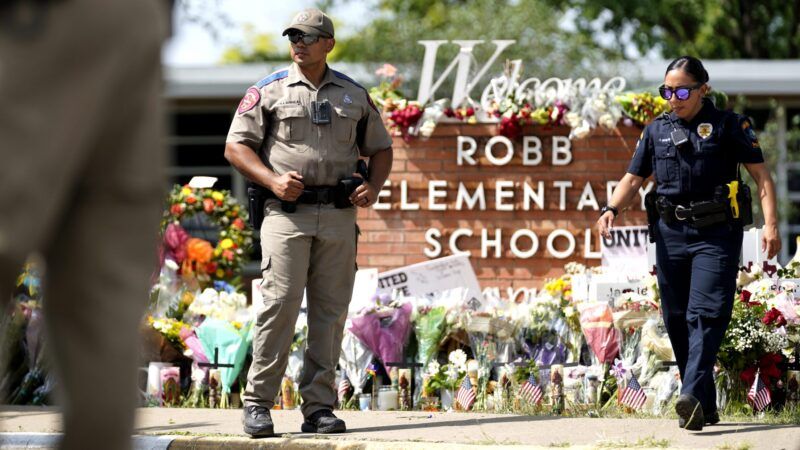 Police officers guarding the location of the Uvalde, Texas school shooting |  Wu Xiaoling / Xinhua News Agency/Newscom