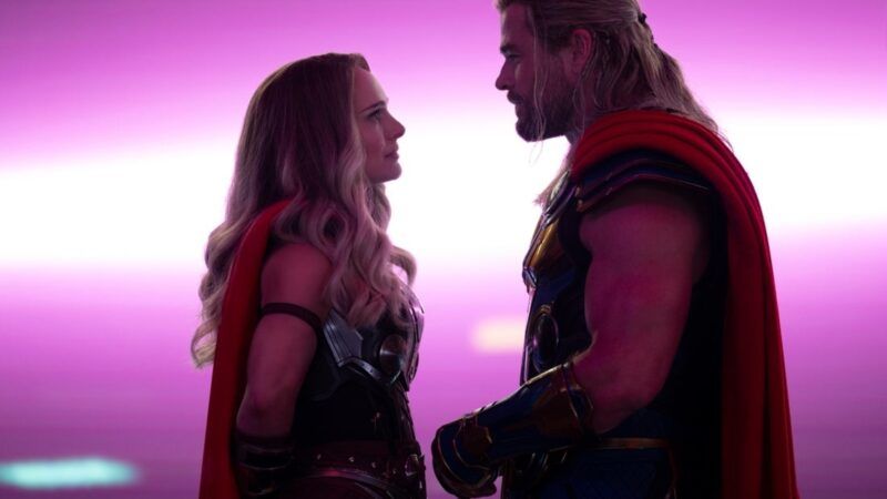 Natalie Portman and Chris Hemsworth in Thor: Love and Thunder