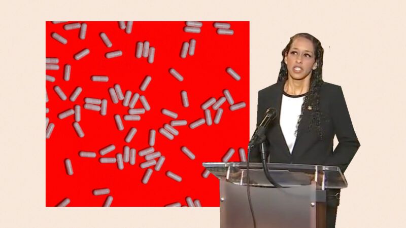 San Francisco District Attorney Brooke Jenkins announces new drug policy on fentanyl | Illustration: Lex Villena; ABC7 News screenshot