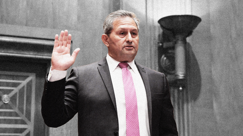 Bureau of Prisons Director Michael Carvajal raising his hand to take an oath | Lenin Nolly/ZUMAPRESS/Newscom