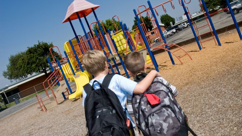 Kids play at the park