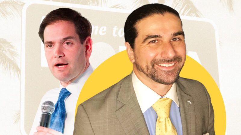 Florida Senate candidates Marco Rubio and Dennis Misigoy | Illustration: Lex Villena; Gage Skidmore