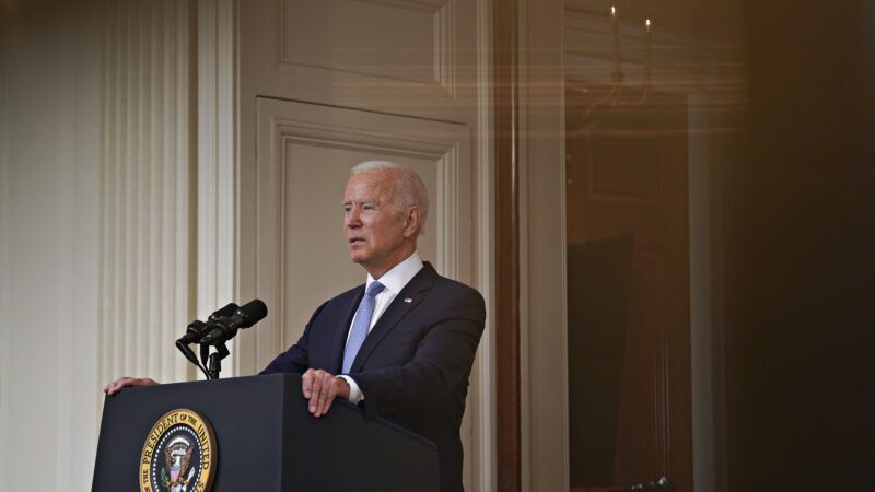 President Joe Biden speaks at the White House about the Afghanistan withdrawal in August 2021