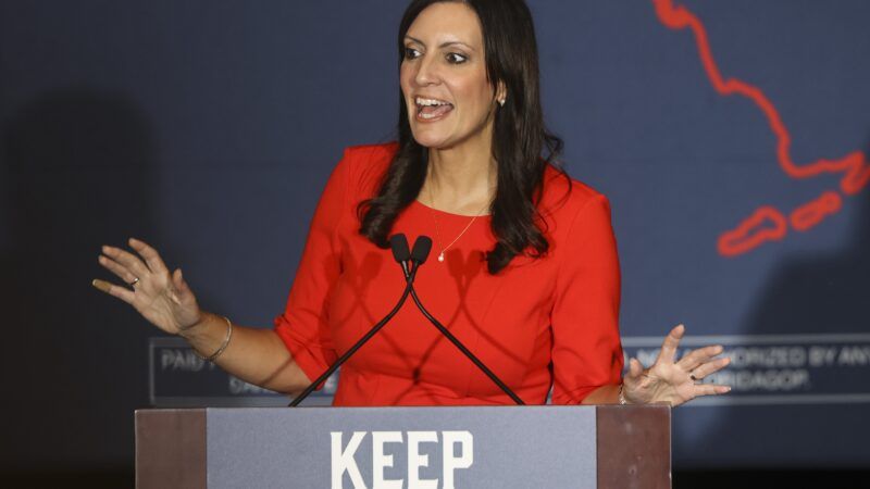 Florida Lieutenant Governor Jeanette Nuaez speaks to a crowd during the Keep Florida Free Tour | Luis Santana/ZUMA Press/Newscom