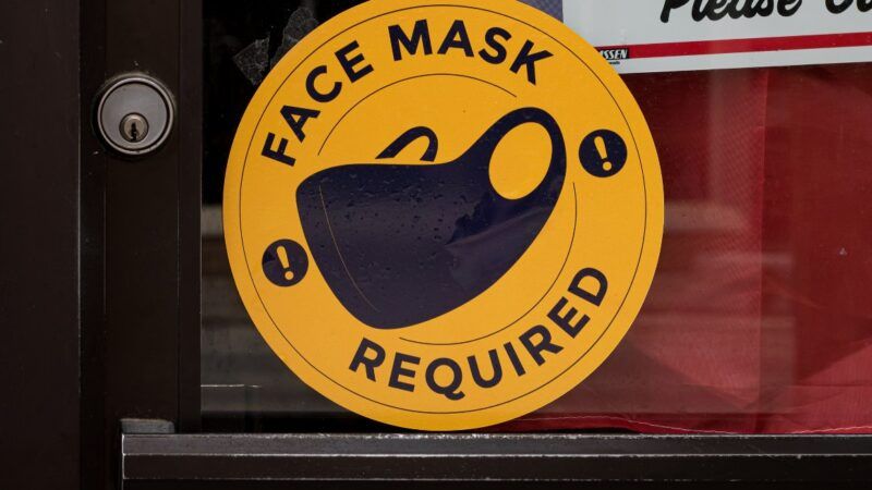 "Mask required" sign