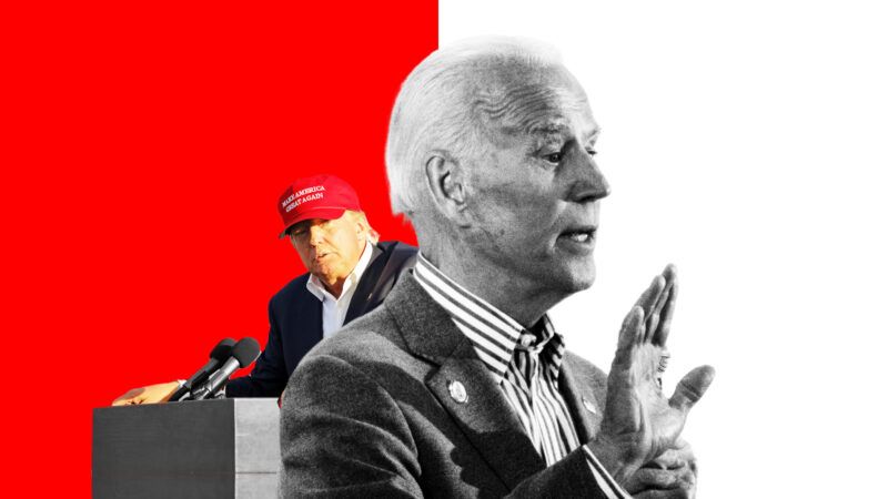 President Joe Biden's party is funding "MAGA Republicans," despite his warnings. | Illustration: Lex Villena; Joe Sohm, Gage Skidmore