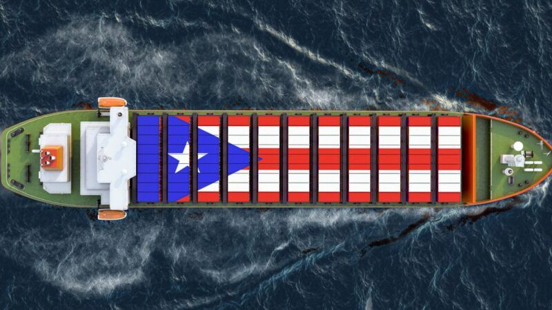 Freighter with Puerto Rico flag