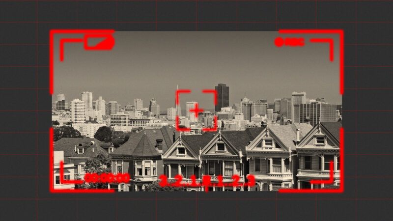 San Francisco as seen through a surveillance camera. | Illustration: Lex Villena; Alyssand, Dmitry Rogatnev