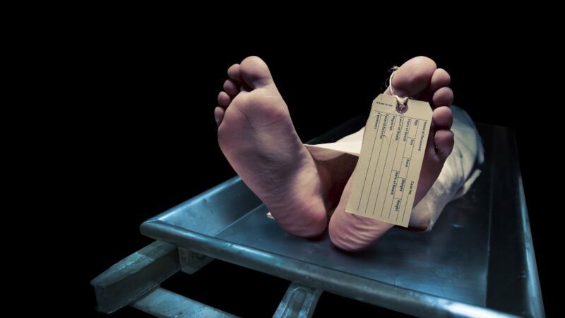 Dead body in morgue