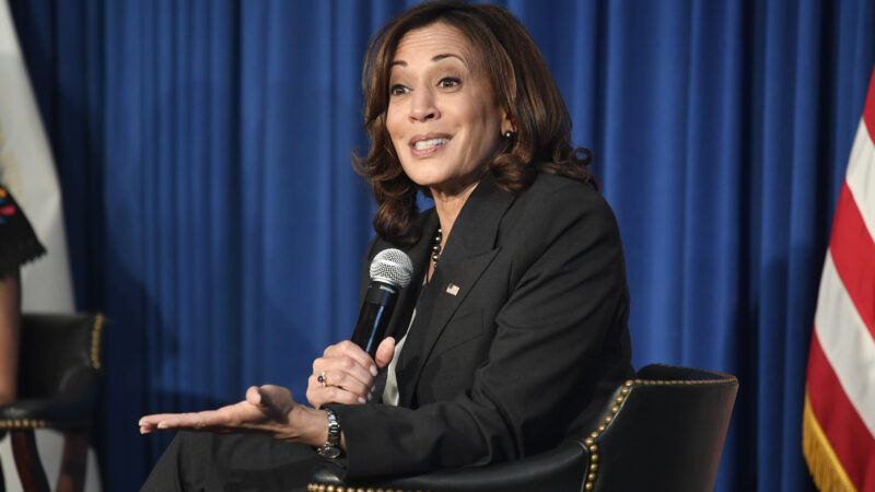 Kamala Harris giving a talk