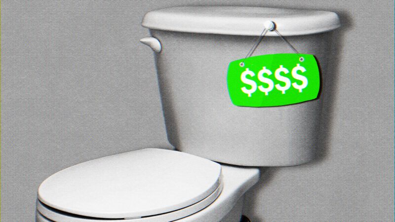 Toilet with price tag | Illustration: Lex Villena; Brad Calkins