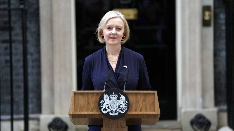 British Prime Minister Liz Truss gives her resignation announcement at 10 Downing Street | Kirsty O'Connor/ZUMAPRESS/Newscom