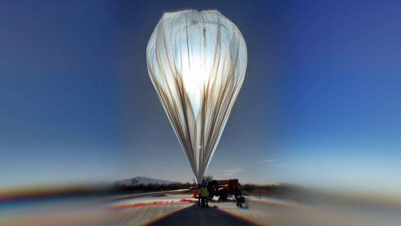 The Stratollite high-altitude balloon by World View Enterprises inflating on a launch pad. | NASA/ZUMA Press/Newscom