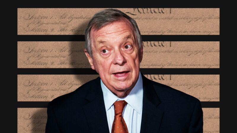 Illinois Senator Dick Durbin | Illustration: Lex Villena; Rod Lamkey, CNP, Polaris, Newscom